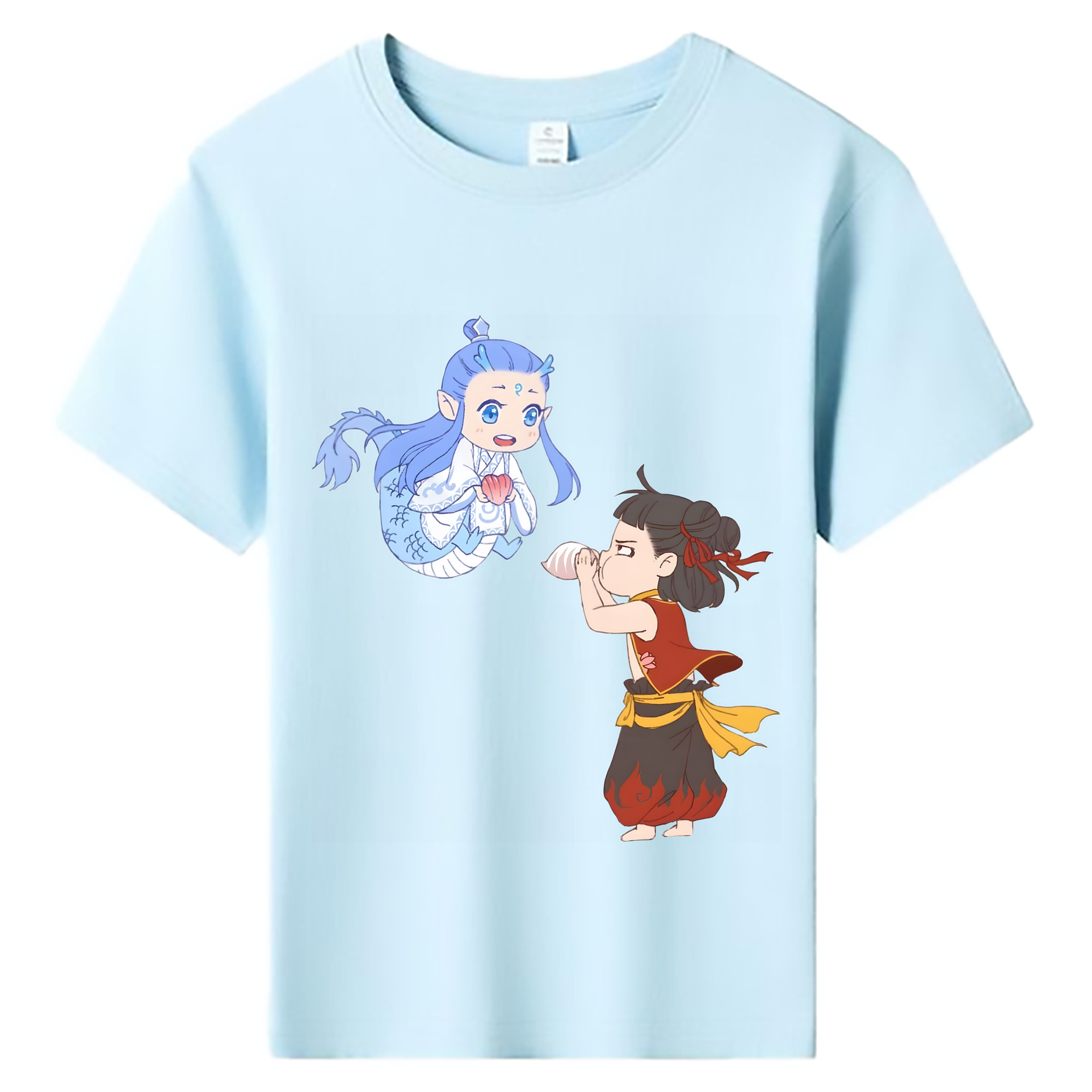 （画像用） Ne Zha 2 ナタ 魔童の大暴れ 綿100％キッズTシャツ（フロントプリント）